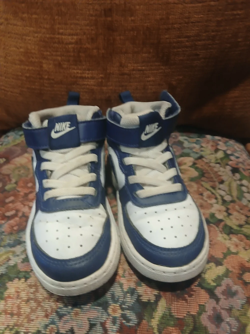 Nike Kids Navy and White High-Top Sneakers